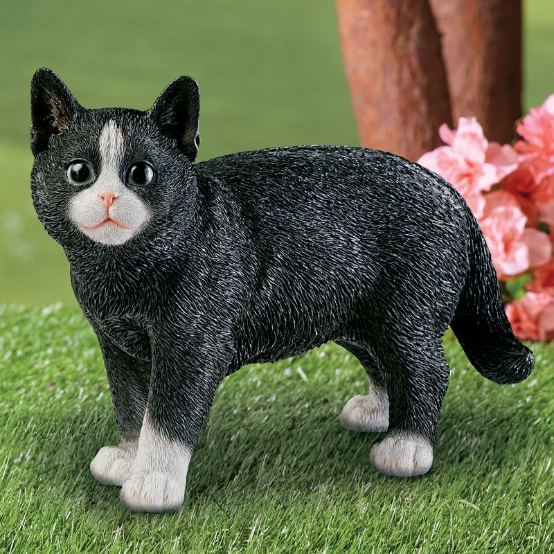 Collections Etc Hand-Painted Standing Kitty Decorative Statue NO SIZE Tuxedo Cat