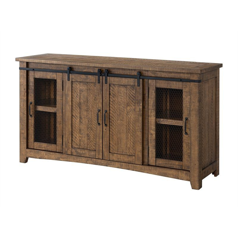 Chesapeake Solid Wood TV Stand Natural Brown Finish - Martin Svensson Home