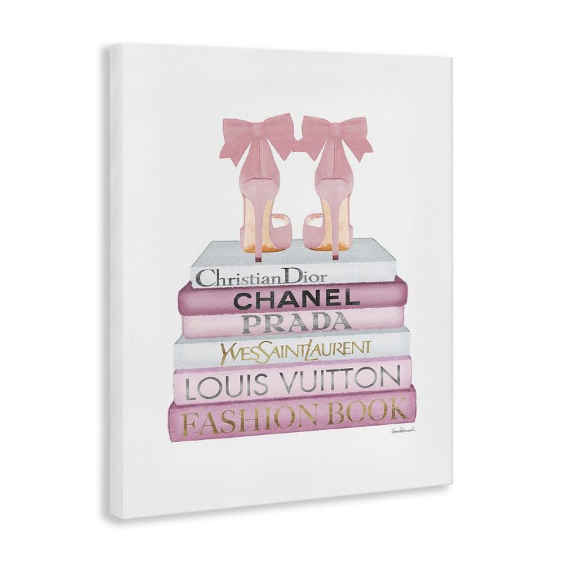 Stupell Industries Pastel Pink Heels & Books Canvas Art, 30" x 40"