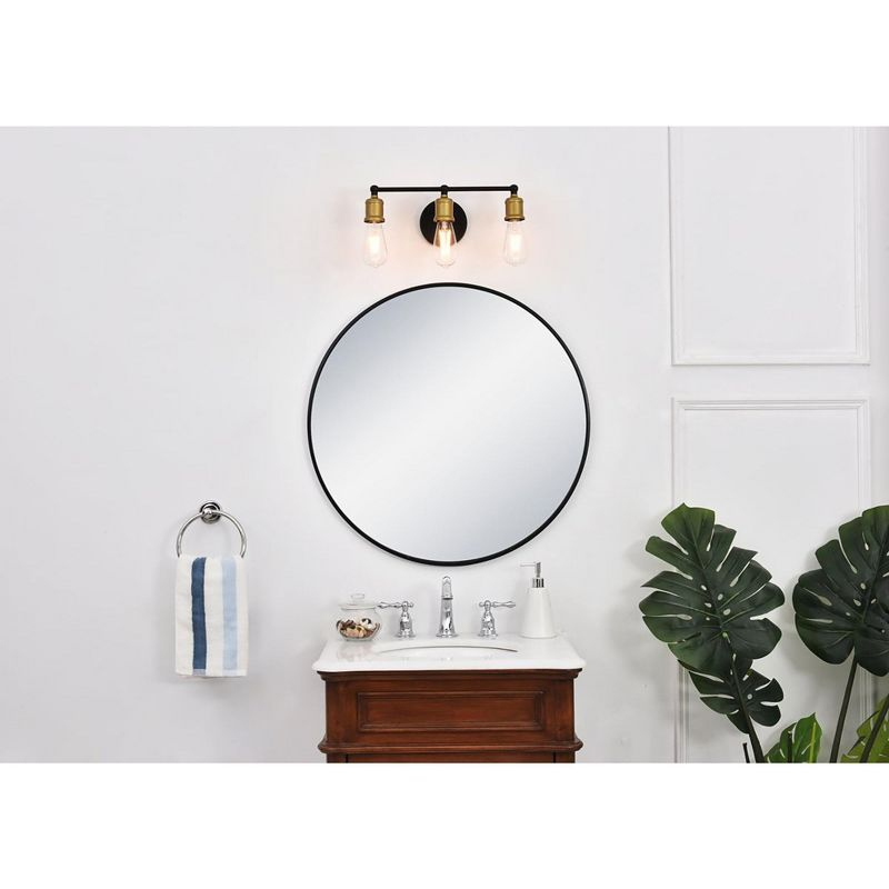 Elegant Lighting Serif 3 light brass and black Wall Sconce