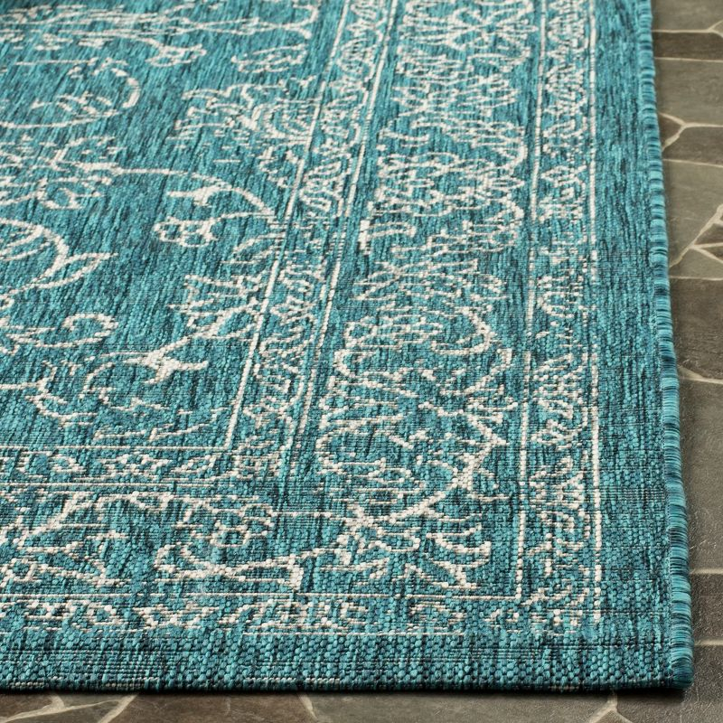 Courtyard CY8680 Power Loomed Indoor and Outdoor Area Rug - Turquoise - 9'x12' - Safavieh
