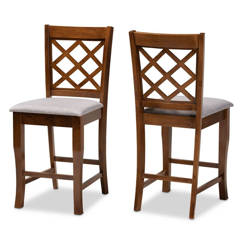 Set of 2 Aria Pub Chair Gray/Walnut - Baxton Studio