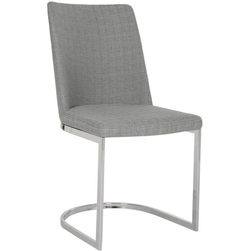 Parkston 18" H Linen Side Chair (Set of 2) - FOX2013 - Grey - Safavieh Couture
