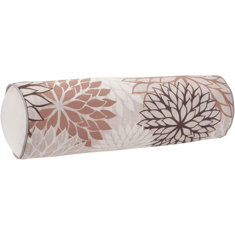 Mina Victory Aloha Floral Tropical Outdoor Throw Pillow Natural 6" x 20"