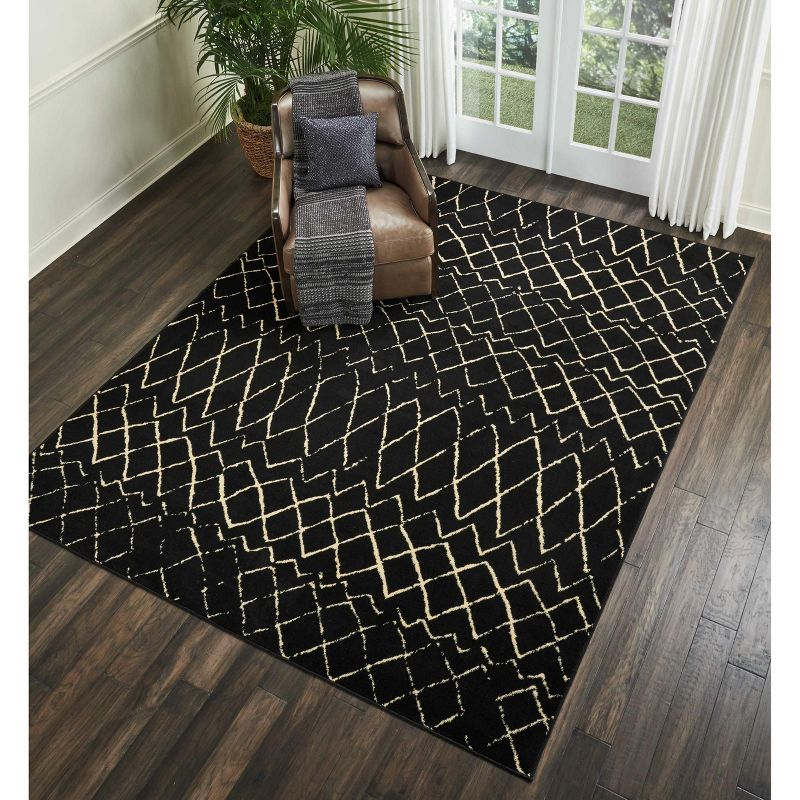 Nourison Grafix Black Area Rug GRF04 7'10"X9'10"