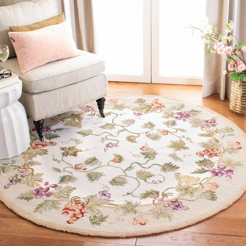 Chelsea HK116 Handmade Area Rug - 8' Round - Ivory - Safavieh