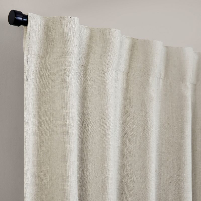 Harrow Solid Texture Room Darkening Single Window Curtain Panel - 52" x 84" - Natural - Elrene Home Fashions