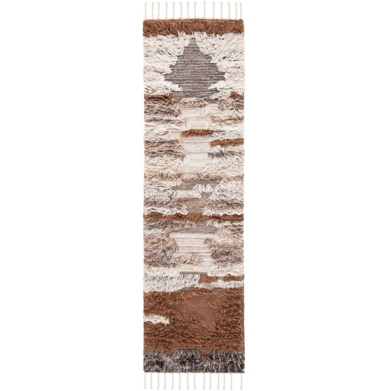 Kenya KNY225 Hand Knotted Runner Rug - Grey/Brown - 2'3"x8' - Safavieh