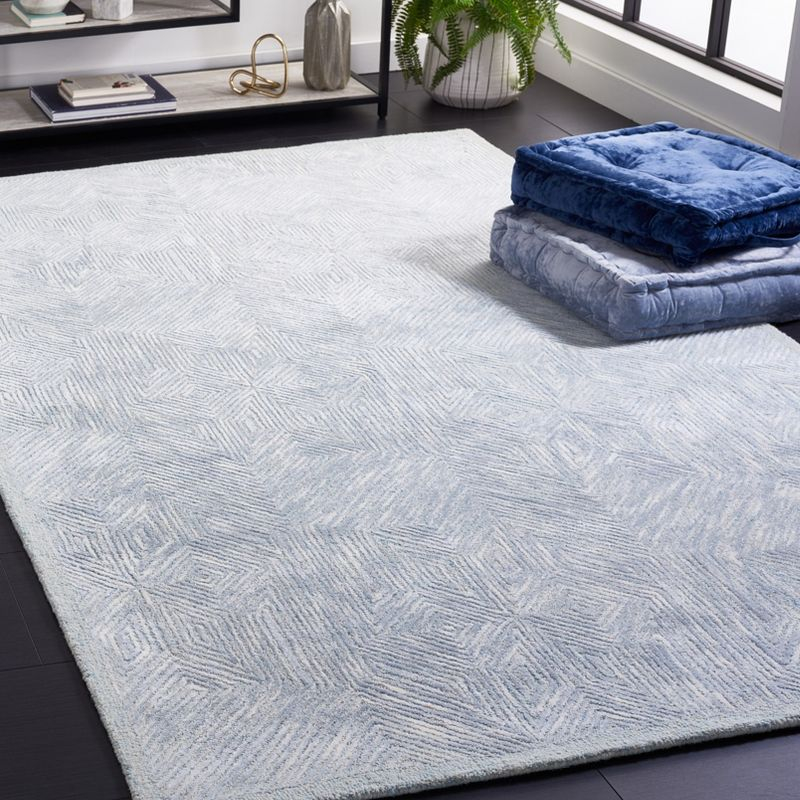 Soho SOH127 Hand Tufted Indoor Area Rug - Blue/Grey - 8'x10' - Safavieh