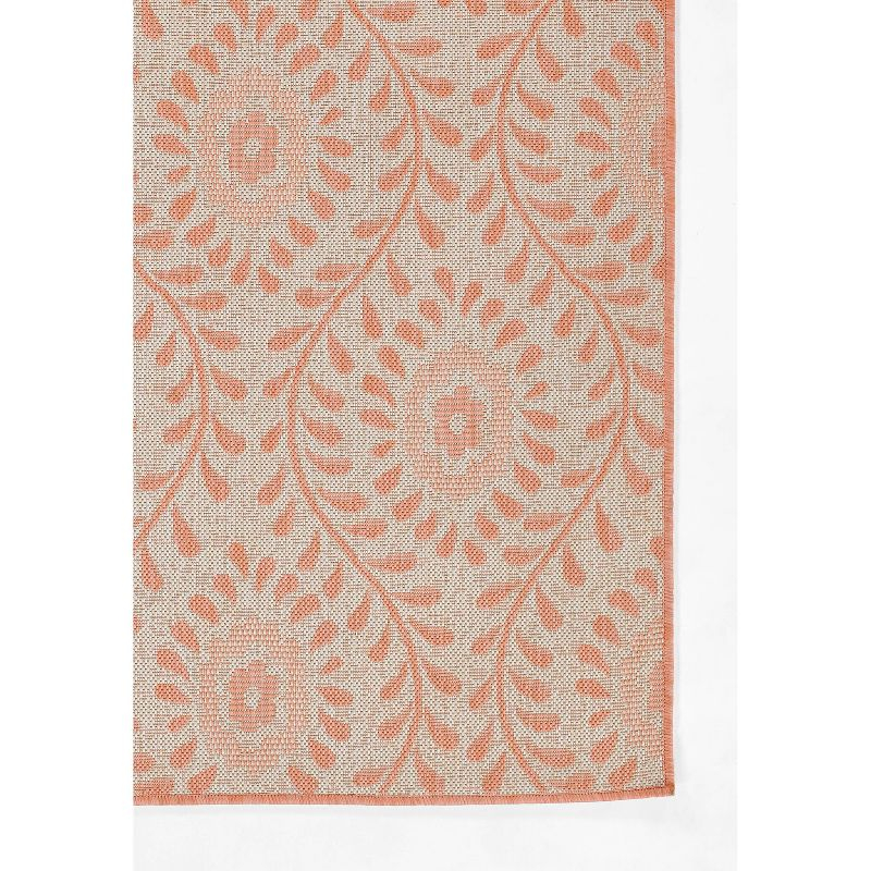 Momeni 8'x10' Riviera Adrian Area Rug Coral: Geometric Pattern, Indoor/Outdoor, Low Pile, Polypropylene, Machine Made