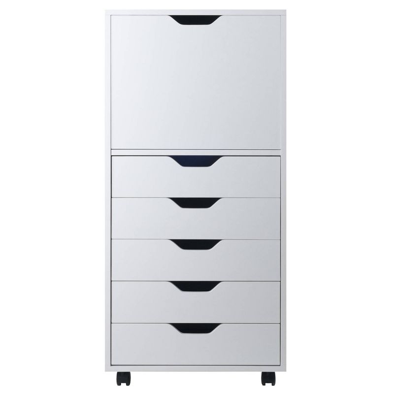 Halifax 5 Drawer Cabinet White - Winsome: Wood Composite Office Furniture, Printer Stand with Storage
