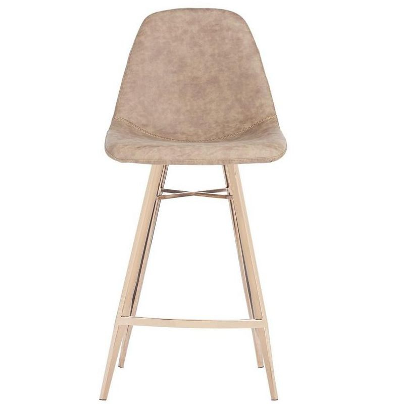 Mathison Counter Stool - FOX3012 - Brown/Copper - Safavieh Couture