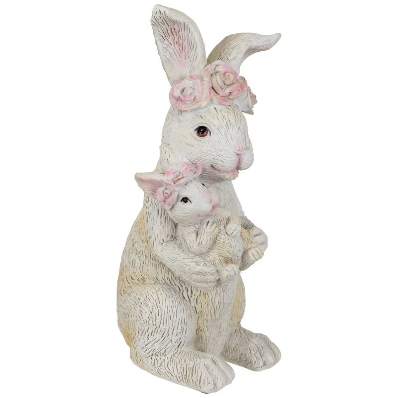 Northlight Mother and Baby Bunny Outdoor Garden Easter Statue - 9.25"