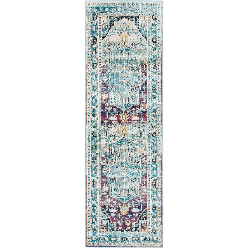 Crystal CRS503 Power Loomed Indoor Runner Rug - Teal/Purple - 2'2"x5' - Safavieh