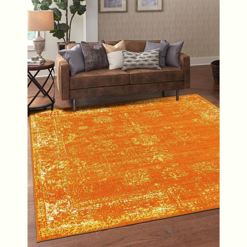 Unique Loom 6' 0 x 6' 0 Sofia Casino Orange Area Rug
