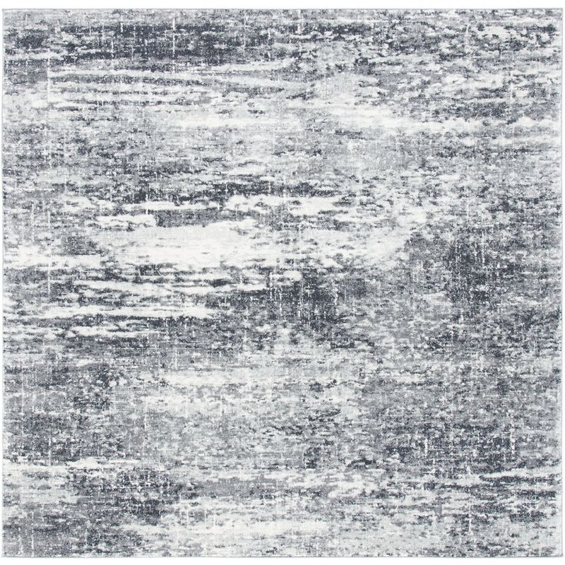 Evoke EVK272 Power Loomed Indoor Area Rug - Ivory/Grey - 5'3"x5'3" - Safavieh