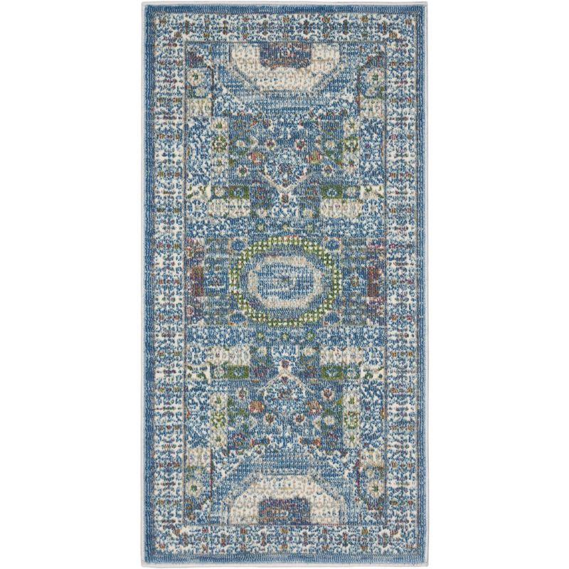 Nourison Global Vintage GLB17 Indoor only Area Rug - Ivory Light Blue 2' x 4'