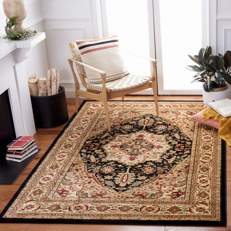 Lyndhurst LNH330 Power Loomed Area Rug - Black/Beige - 8'x10' - Safavieh.