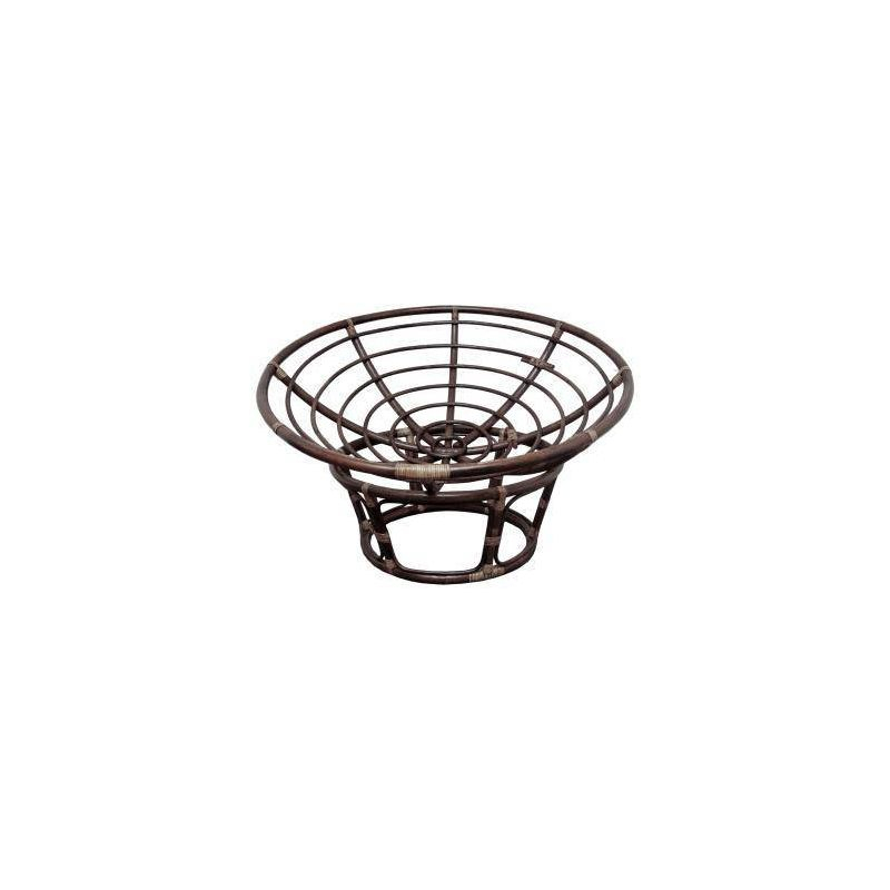 International Caravan 42" Rattan Papasan Chair with Solid Twill Cushion Burgundy: Stained Frame, Armless Design, 250lb Capacity