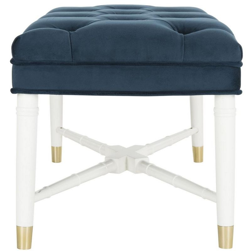 Rory Contemporary Tufted Bench - Navy - Safavieh