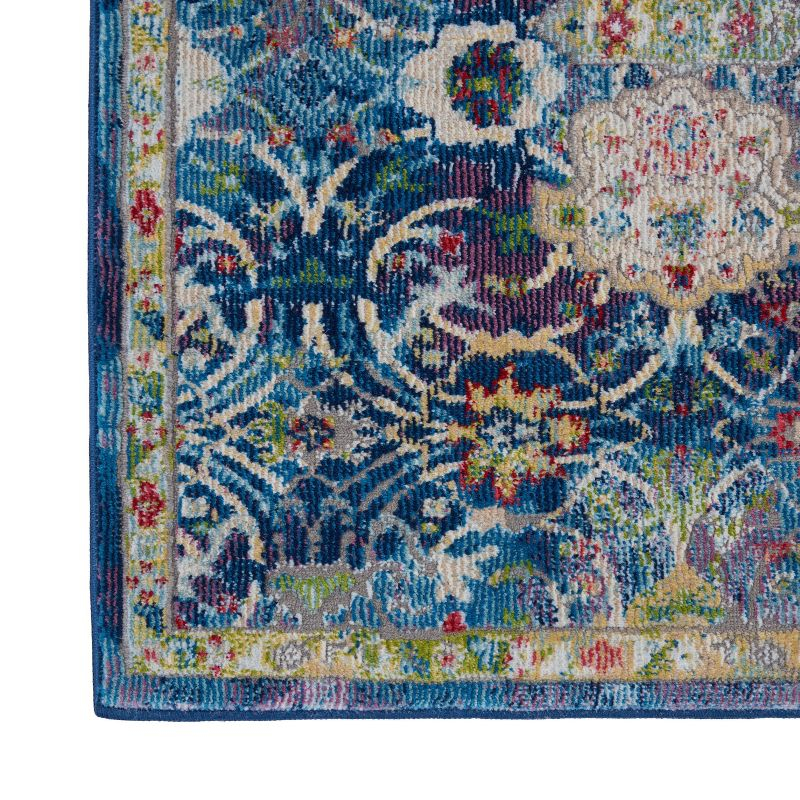 Nourison Global Vintage 2' x 6' (6' Runner) Blue Area Rug Oushak Vintage Center Medallion by Nourison
