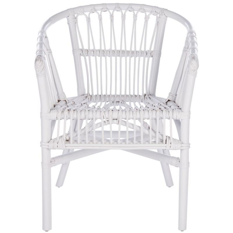 Adriana Rattan Accent Chair - Set of 2 - ACH6505 - White - Safavieh