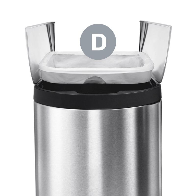 simplehuman 20L Code D Custom Fit Kitchen Trash Bag Liners 5 Quick-Dispense Packs - 100ct: Unscented, Drawstring, White