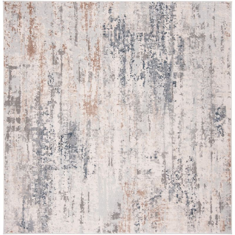 Invista INV432 Power Loomed Area Rug - Cream/Grey - 6'7"x6'7" - Safavieh.