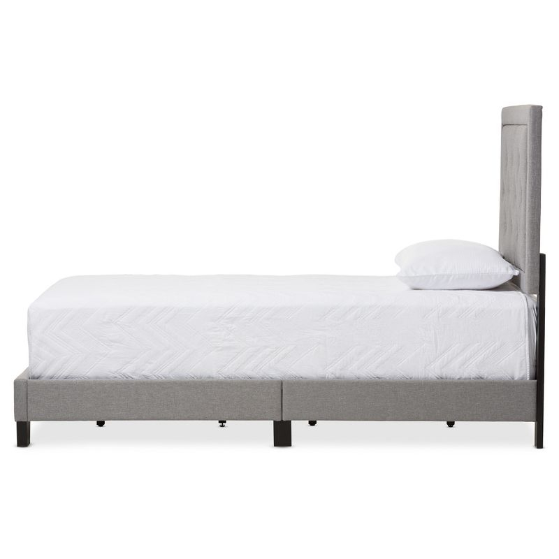 Twin Paris Modern And Contemporary Fabric Upholstered Tufting Platform Bed Gray - Baxton Studio