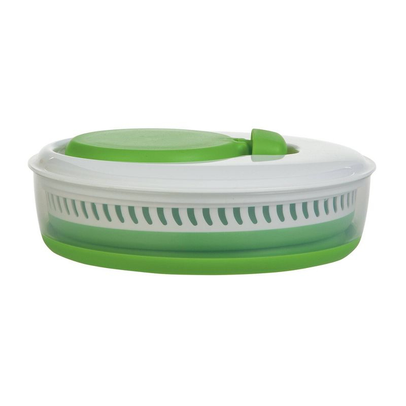 Prepworks Collapsible 3qt Salad Spinner: Dishwasher-Safe, Nonslip Base, Adjustable Handle, Green Lettuce Spinner