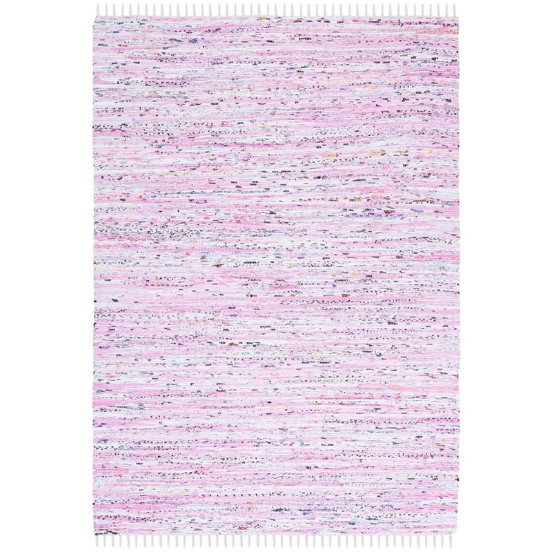 Rag Rug RAR125 Hand Woven Indoor Area Rug - Light Pink/Multi - 5'x7' - Safavieh.