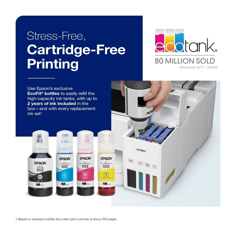 Epson EcoTank ET-4850 All-in-One Cartridge-Free Supertank Printer - White