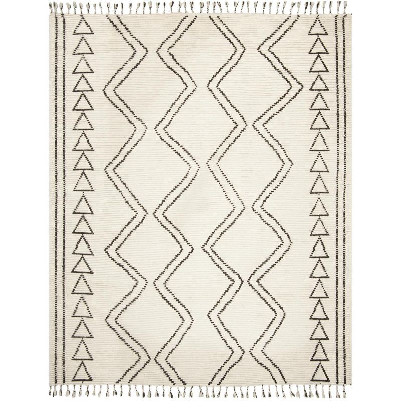 Kenya KNY513 Hand Knotted Area Rug - Ivory/Black - 8'x10' - Safavieh