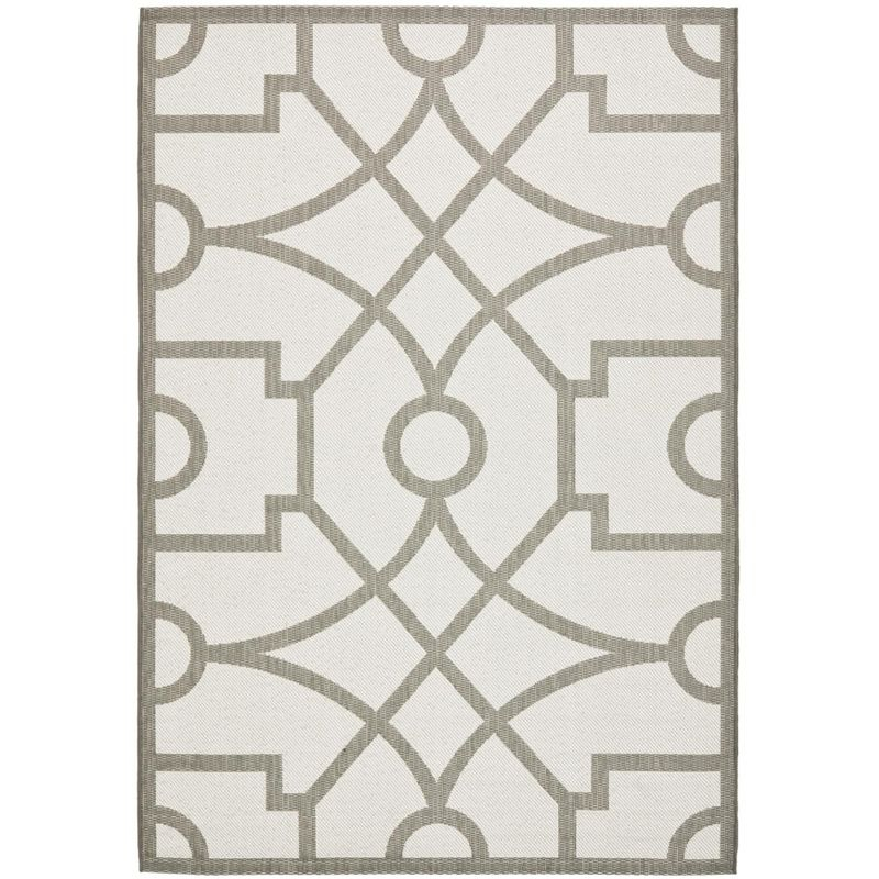 Martha Stewart Fretwork - MSR4121 - Indoor Power Loomed Area Rugs - Grey - 5'3"x7'7"