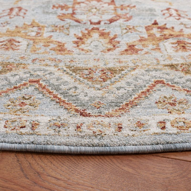Hamilton HLT104 Power Loomed Area Rug - Blue/Gold Rust - 6'7" round - Safavieh.