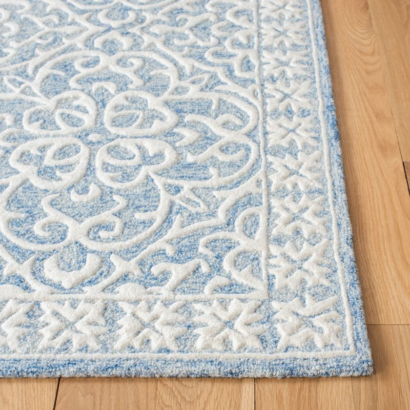 Metro MET857 Hand Tufted Indoor Area Rug - Blue/Ivory - 6'x6' - Safavieh