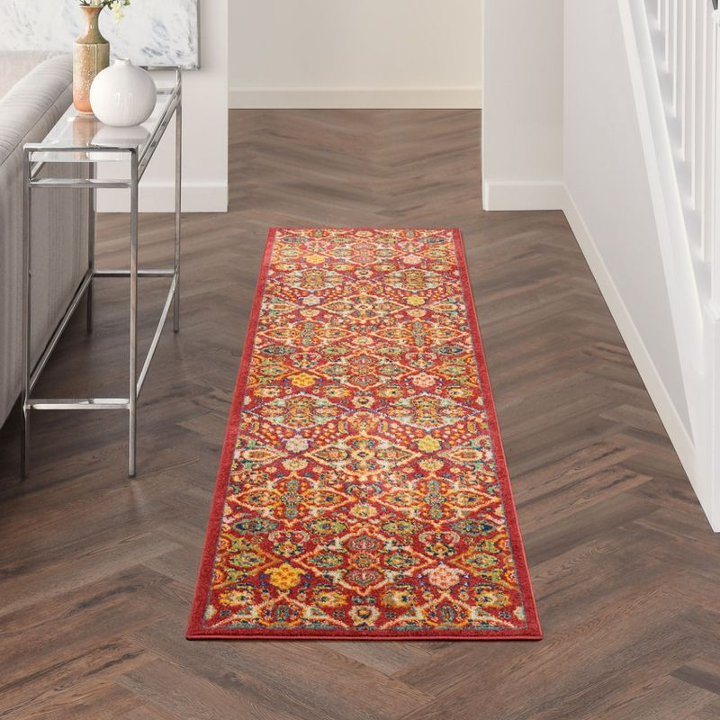 Nourison Allur Boho Indoor Area Rug Red Multicolor 2'3" x 7'6"