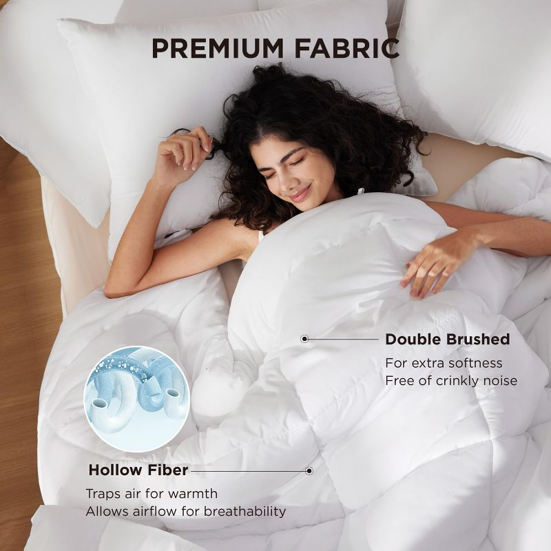 Comforter Duvet Insert Quilted Down Alternative Comforters California King Size White - Bedsure