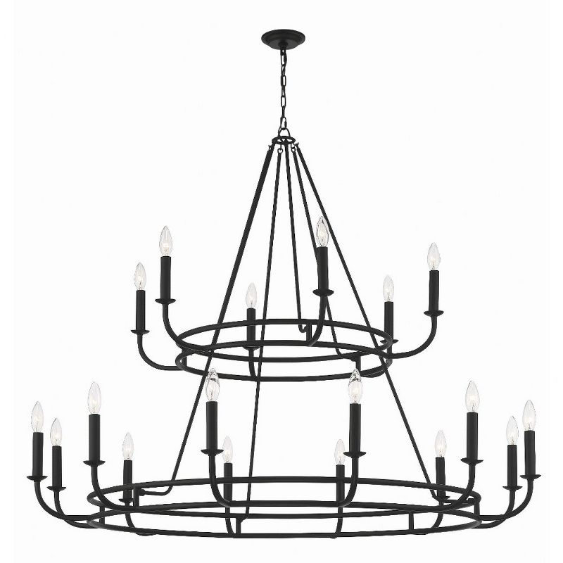 Crystorama Lighting Bailey 18 - Light Chandelier in  Matte Black