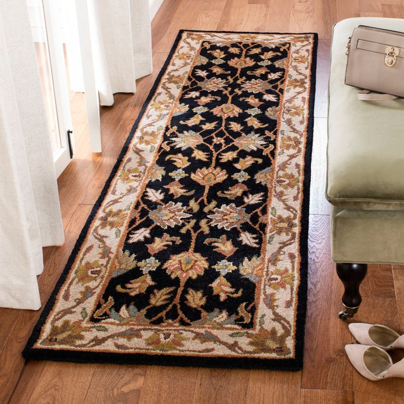 Heritage HG628 Hand Tufted Runner Rug - Black/Beige - 2'3"x10' - Safavieh.