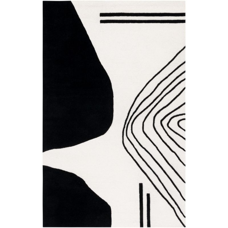 Rodeo Drive RD860 Hand Tufted Area Rug - Ivory/Black - 8'x10' - Safavieh.