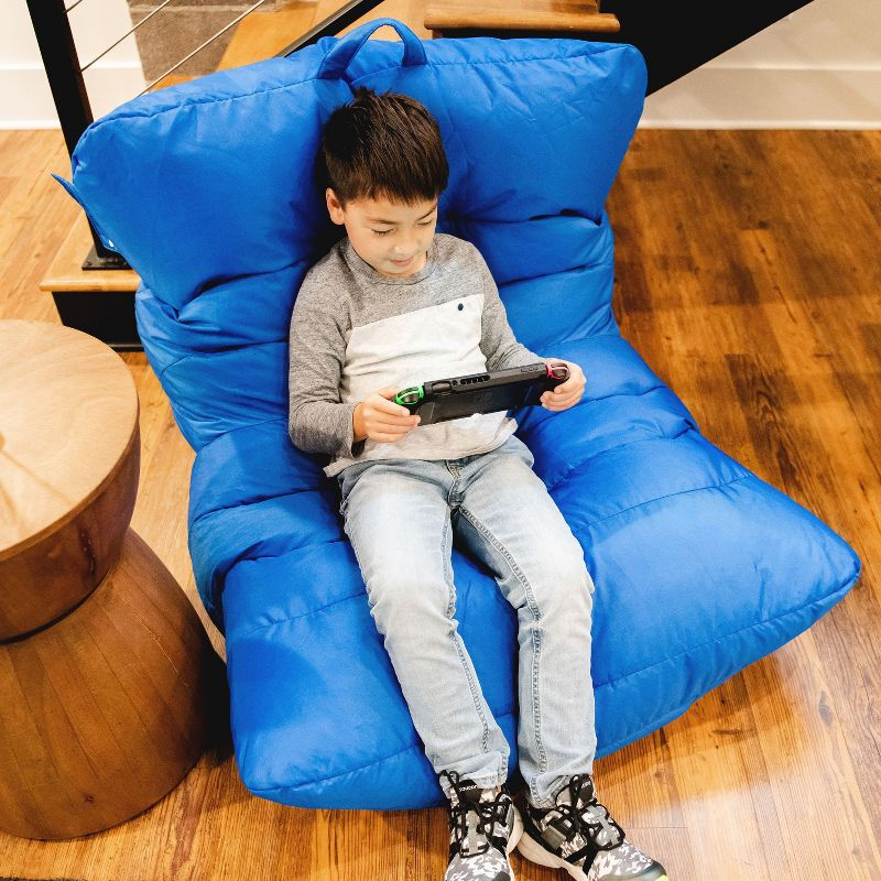 Big Joe Roma Bean Bag Chair for Lounging and Gaming, Nylon Polyester Blend, Sapphire