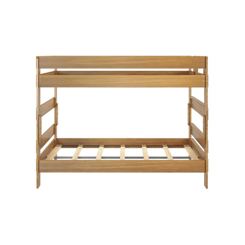 Max & Lily Farmhouse Queen over Queen Bunk Bed, Matte Pecan