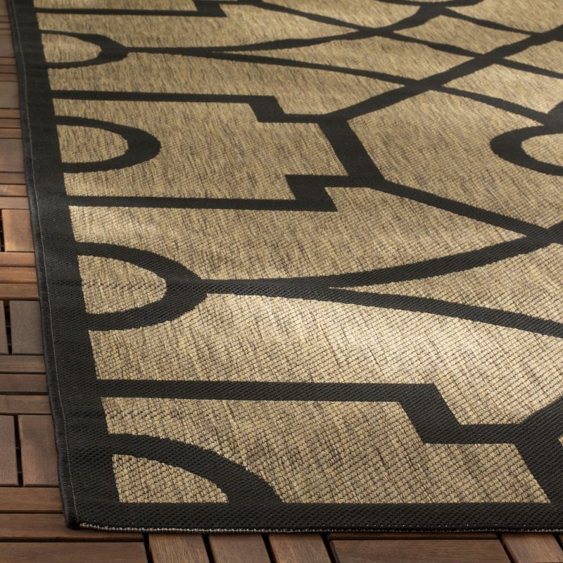 Martha Stewart Fretwork - MSR4121 - Indoor Power Loomed Runners - Dark Beig/Black - 2'7"x5'