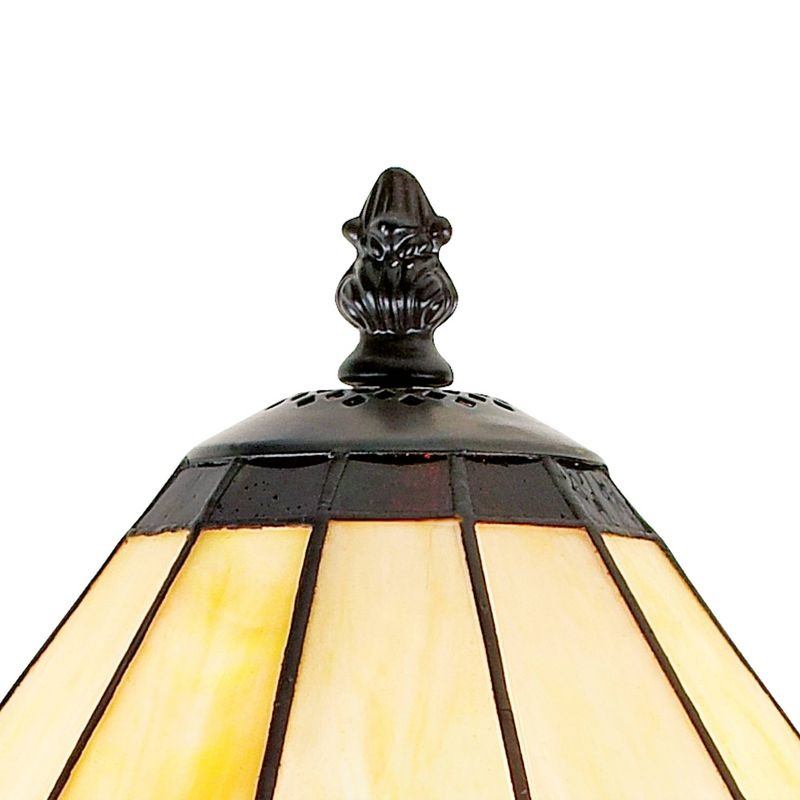 Robert Louis Tiffany Vintage Rustic Swing Arm Wall Lamp Bronze Plug-in Light Fixture Stained Glass for Bedroom Bedside Living Room Reading Home House