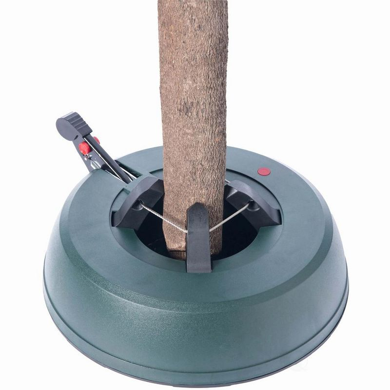 Gardenised, Automatic Plastic Green Foot Pedal Christmas Tree Stand, Large 14.5-inch Dia x 3.5-inch Height