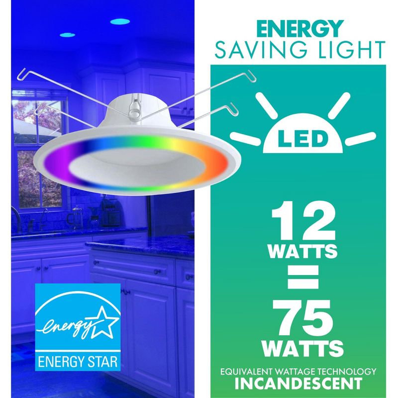 Simply Conserve 5/6 in. Smart Wi-Fi Plus BLE 12-Watt LED Recessed Downlight Retrofit