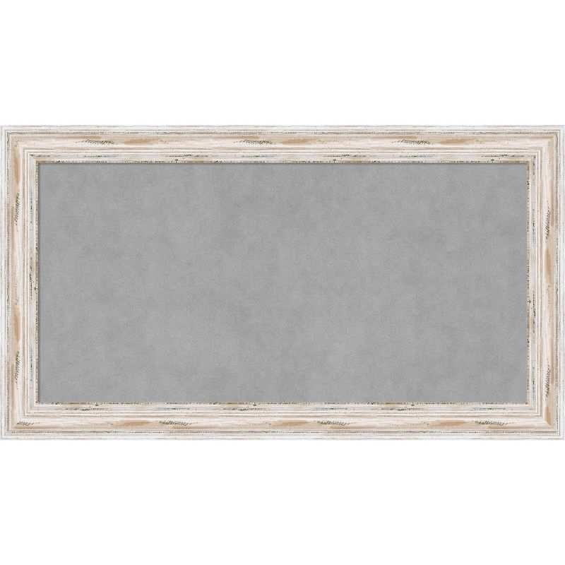 Amanti Art Alexandria White Wash Narrow Framed Magnetic Board 27 x 15 in.