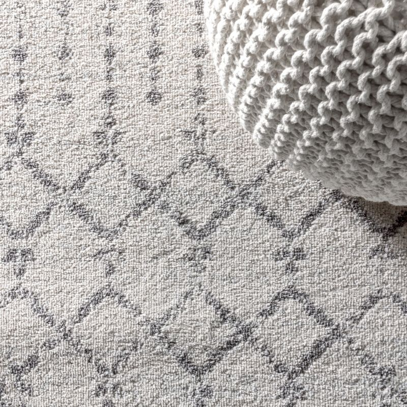 JONATHAN Y Moroccan HYPE Boho Vintage Diamond Cream/Gray 5' Square Area Rug