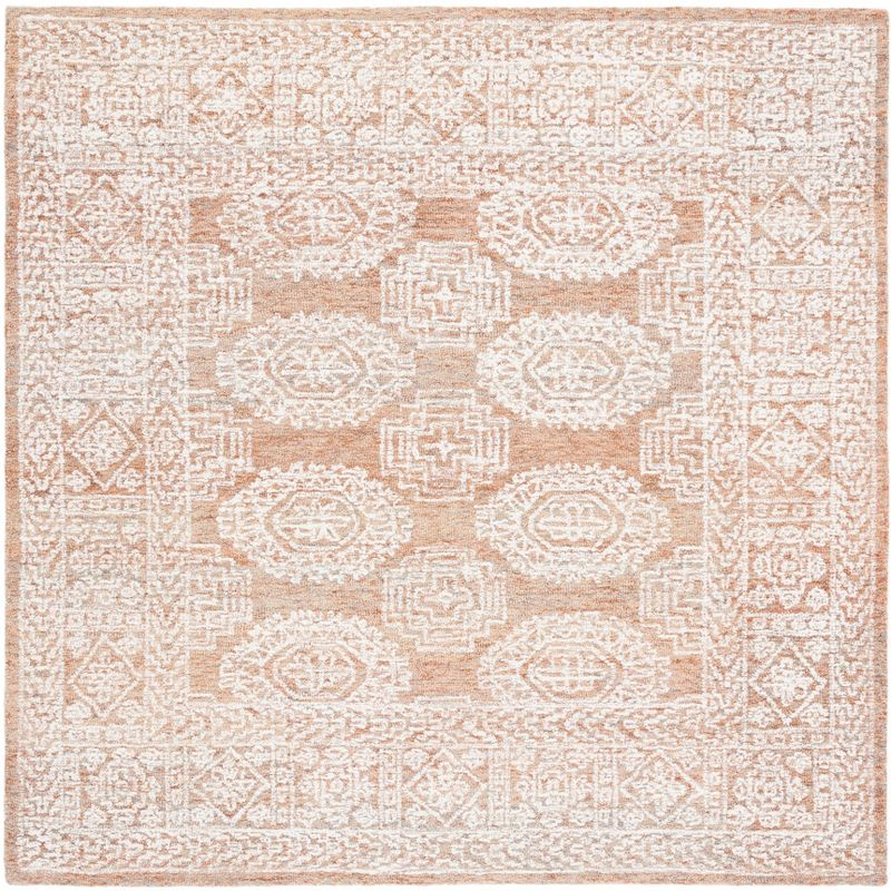 Metro MET803 Hand Tufted Indoor Area Rug - Natural/Rust - 6'x6' - Safavieh